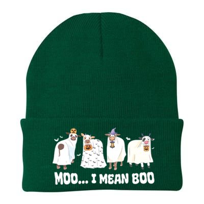 Ghost Cows Moo I Mean Boo Spooky Cow Halloween Knit Cap Winter Beanie