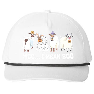 Ghost Cows Moo I Mean Boo Spooky Cow Halloween Snapback Five-Panel Rope Hat