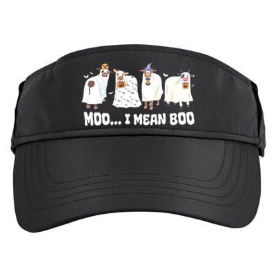 Ghost Cows Moo I Mean Boo Spooky Cow Halloween Adult Drive Performance Visor