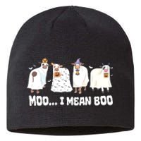 Ghost Cows Moo I Mean Boo Spooky Cow Halloween Sustainable Beanie