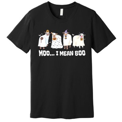 Ghost Cows Moo I Mean Boo Spooky Cow Halloween Premium T-Shirt