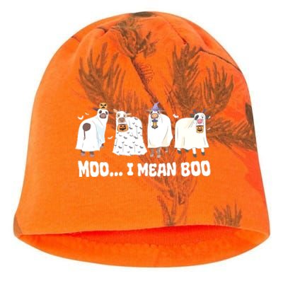 Ghost Cows Moo I Mean Boo Spooky Cow Halloween Kati - Camo Knit Beanie