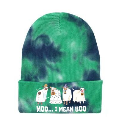 Ghost Cows Moo I Mean Boo Spooky Cow Halloween Tie Dye 12in Knit Beanie