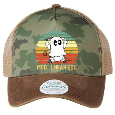 Ghost Cow Moo I Mean Boo Halloween Funny Cow Lover Legacy Tie Dye Trucker Hat