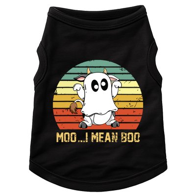 Ghost Cow Moo I Mean Boo Halloween Funny Cow Lover Doggie Tank