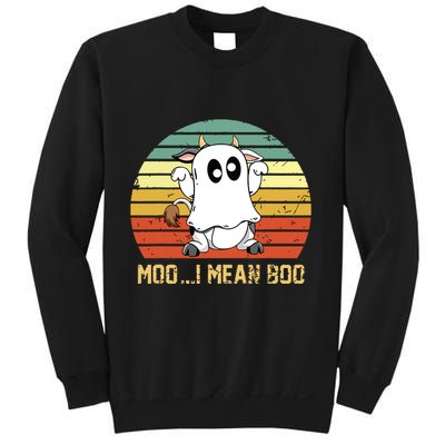 Ghost Cow Moo I Mean Boo Halloween Funny Cow Lover Sweatshirt