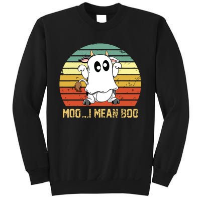 Ghost Cow Moo I Mean Boo Halloween Funny Cow Lover Sweatshirt