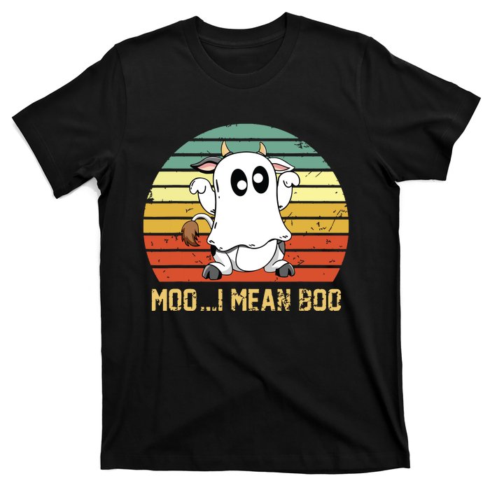 Ghost Cow Moo I Mean Boo Halloween Funny Cow Lover T-Shirt