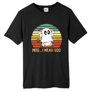 Ghost Cow Moo I Mean Boo Halloween Funny Cow Lover Tall Fusion ChromaSoft Performance T-Shirt