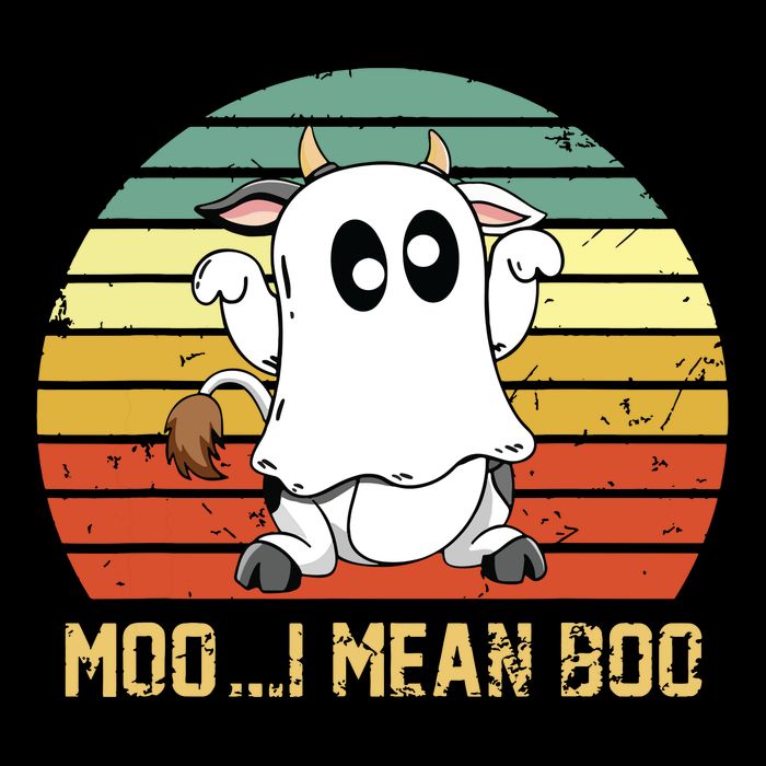 Ghost Cow Moo I Mean Boo Halloween Funny Cow Lover 16 in Basic Backpack
