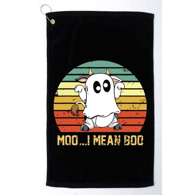 Ghost Cow Moo I Mean Boo Halloween Funny Cow Lover Golf Towel