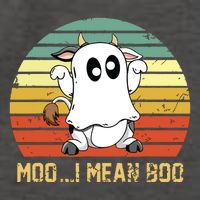 Ghost Cow Moo I Mean Boo Halloween Funny Cow Lover Vector Backpack