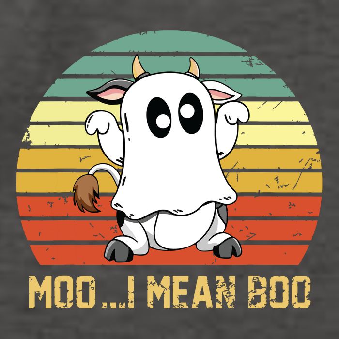 Ghost Cow Moo I Mean Boo Halloween Funny Cow Lover Vector Backpack