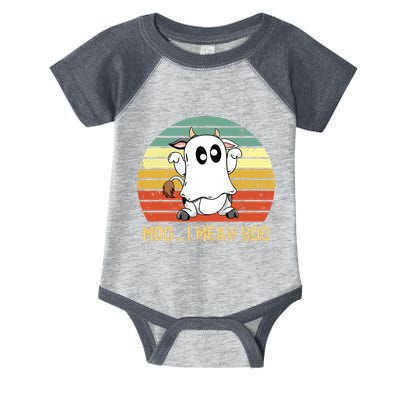 Ghost Cow Moo I Mean Boo Halloween Funny Cow Lover Infant Baby Jersey Bodysuit