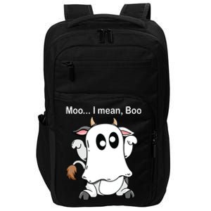 Ghost Cow Moo I Mean Boo Halloween Outfit Funny Cow Lover Impact Tech Backpack