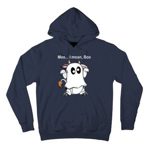 Ghost Cow Moo I Mean Boo Halloween Outfit Funny Cow Lover Hoodie