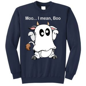 Ghost Cow Moo I Mean Boo Halloween Outfit Funny Cow Lover Sweatshirt