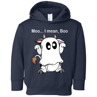 Ghost Cow Moo I Mean Boo Halloween Outfit Funny Cow Lover Toddler Hoodie