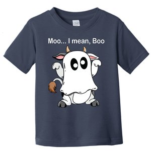 Ghost Cow Moo I Mean Boo Halloween Outfit Funny Cow Lover Toddler T-Shirt