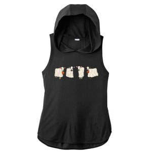 Ghost Cow Moo I Mean Boo Trick Or Treat Halloween Party Sweat Ladies PosiCharge Tri-Blend Wicking Draft Hoodie Tank