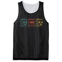 Guitar Chord Musical Note Dad Written Retro Vintage Father Mesh Reversible Basketball Jersey Tank