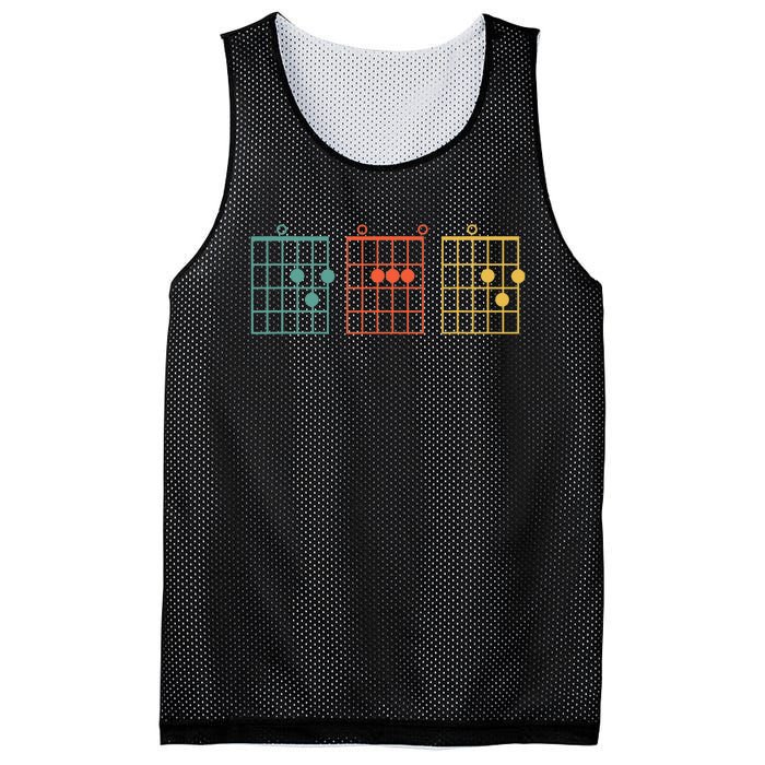 Guitar Chord Musical Note Dad Written Retro Vintage Father Mesh Reversible Basketball Jersey Tank