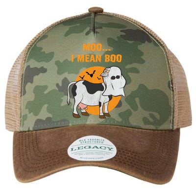 Ghost Cow Moo I Mean Boo Gift Legacy Tie Dye Trucker Hat