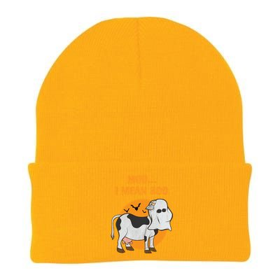 Ghost Cow Moo I Mean Boo Gift Knit Cap Winter Beanie