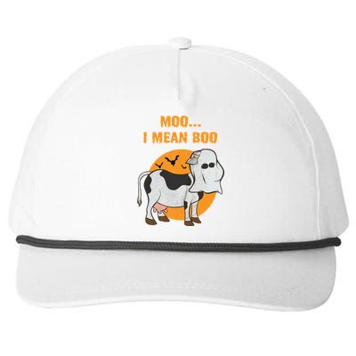 Ghost Cow Moo I Mean Boo Gift Snapback Five-Panel Rope Hat