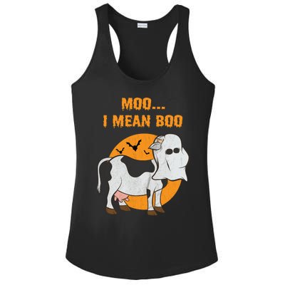 Ghost Cow Moo I Mean Boo Gift Ladies PosiCharge Competitor Racerback Tank