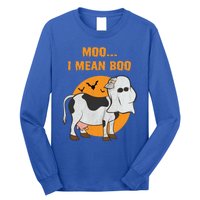 Ghost Cow Moo I Mean Boo Gift Long Sleeve Shirt