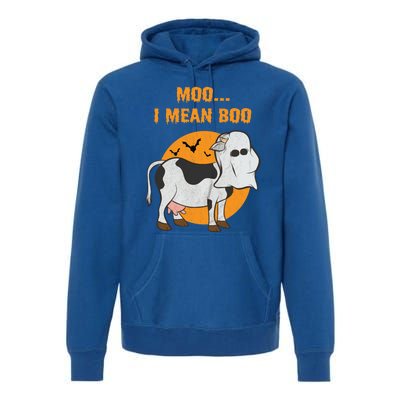 Ghost Cow Moo I Mean Boo Gift Premium Hoodie