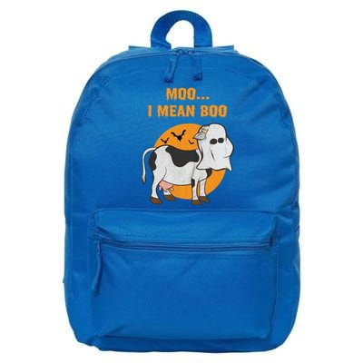 Ghost Cow Moo I Mean Boo Gift 16 in Basic Backpack