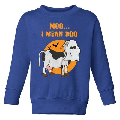 Ghost Cow Moo I Mean Boo Gift Toddler Sweatshirt