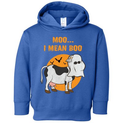 Ghost Cow Moo I Mean Boo Gift Toddler Hoodie