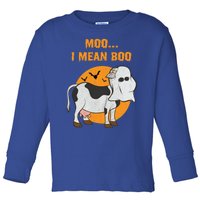 Ghost Cow Moo I Mean Boo Gift Toddler Long Sleeve Shirt