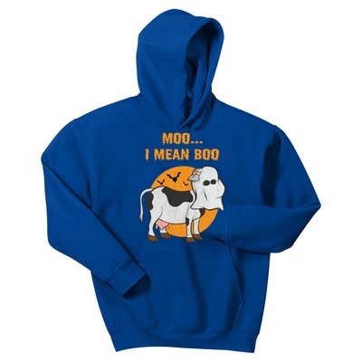 Ghost Cow Moo I Mean Boo Gift Kids Hoodie