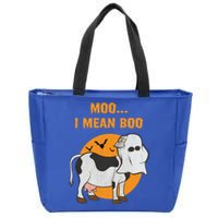 Ghost Cow Moo I Mean Boo Gift Zip Tote Bag