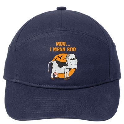 Ghost Cow Moo I Mean Boo Gift 7-Panel Snapback Hat