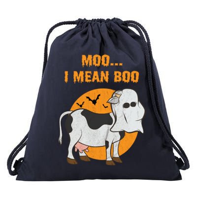 Ghost Cow Moo I Mean Boo Gift Drawstring Bag