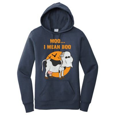 Ghost Cow Moo I Mean Boo Gift Women's Pullover Hoodie