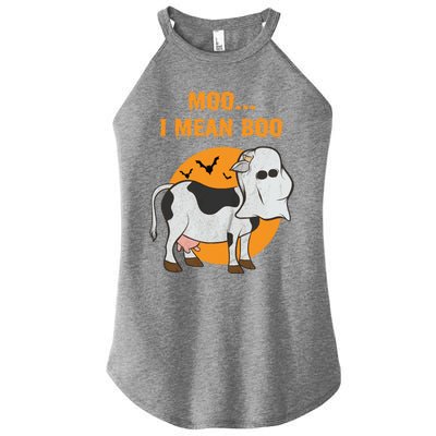 Ghost Cow Moo I Mean Boo Gift Women's Perfect Tri Rocker Tank