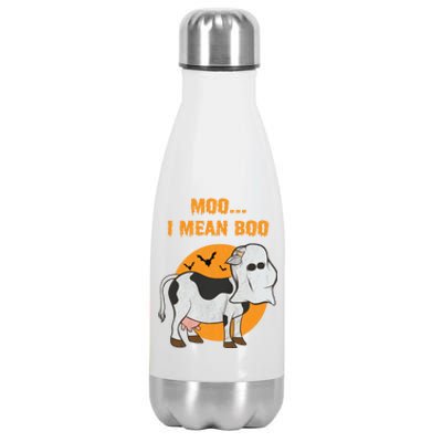 Ghost Cow Moo I Mean Boo Gift Stainless Steel Insulated Water Bottle