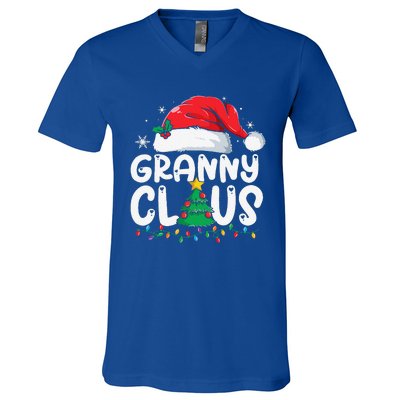 Granny Claus Matching Group Xmas Family Christmas Pajama V-Neck T-Shirt