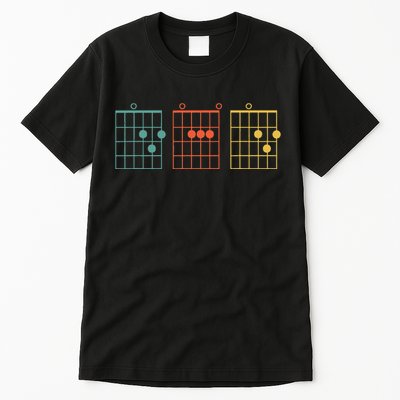 Guitar Chord Musical Note Dad Written Retro Vintage Father Tall T-Shirt