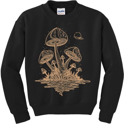 Goblincore Cottagecore Mushrooms Fungi Aesthetic Kids Sweatshirt