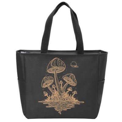Goblincore Cottagecore Mushrooms Fungi Aesthetic Zip Tote Bag