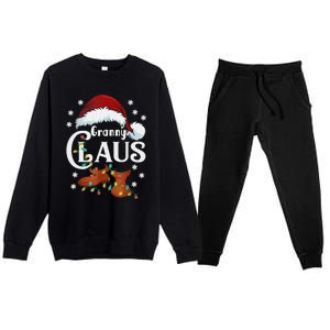 Granny Claus Matching Family Christmas Pajamas Xmas Santa Co Gift Premium Crewneck Sweatsuit Set