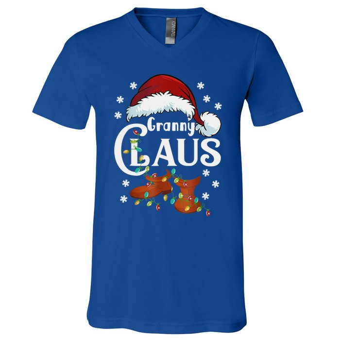 Granny Claus Matching Family Christmas Pajamas Xmas Santa Co Gift V-Neck T-Shirt