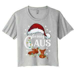 Granny Claus Matching Family Christmas Pajamas Xmas Santa Co Gift Women's Crop Top Tee